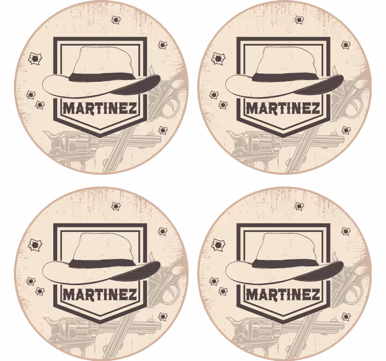Podmetač za čaše nakaza sa šeširom i pištoljima - TenStickers