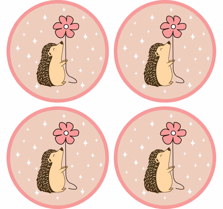 Podmetač za čaše nakaza ježasti cvjetni balon - TenStickers