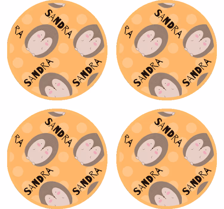 Podmetač za čaše prilagodljiv s uzorkom slatkog ježa - TenStickers