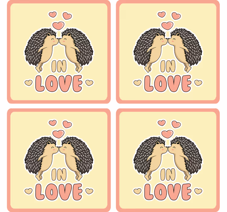 Podmetač za čaše moderan ježevi s poljupcima - TenStickers