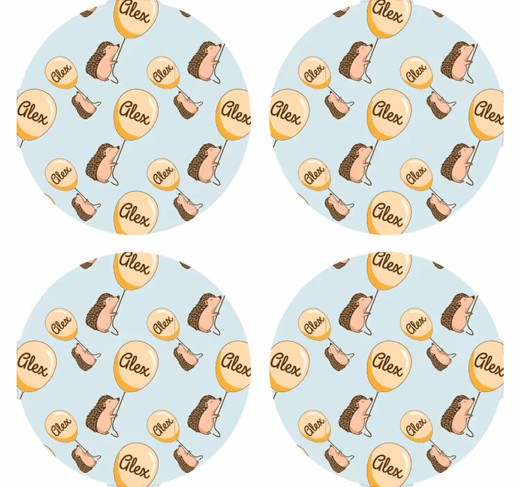 Podmetač za čaše prilagodljiv s veselim uzorcima ježa - TenStickers