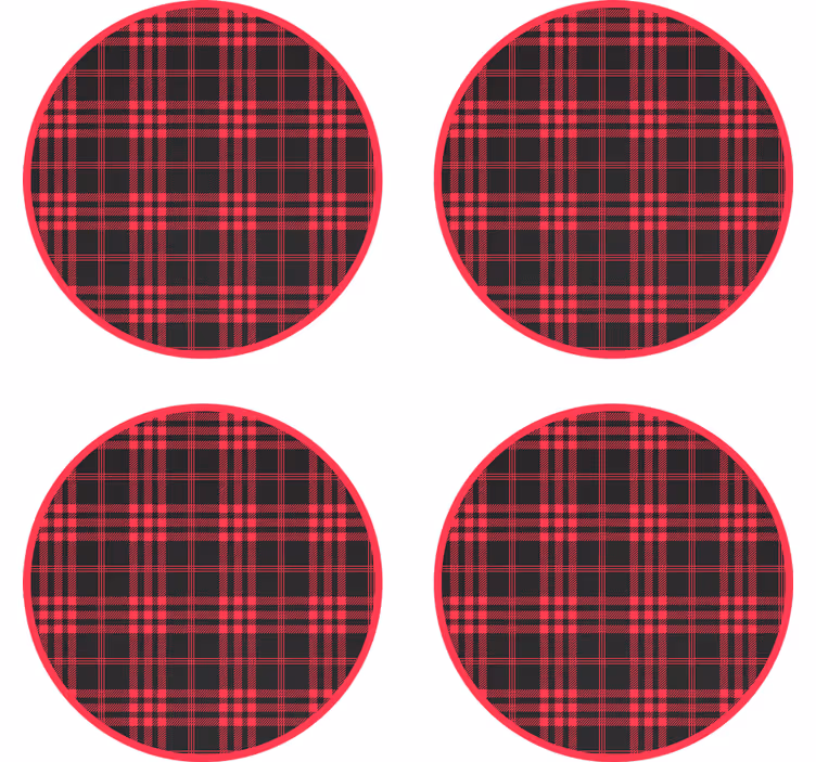 Božić tartan uzorak podmetač za piće - TenStickers