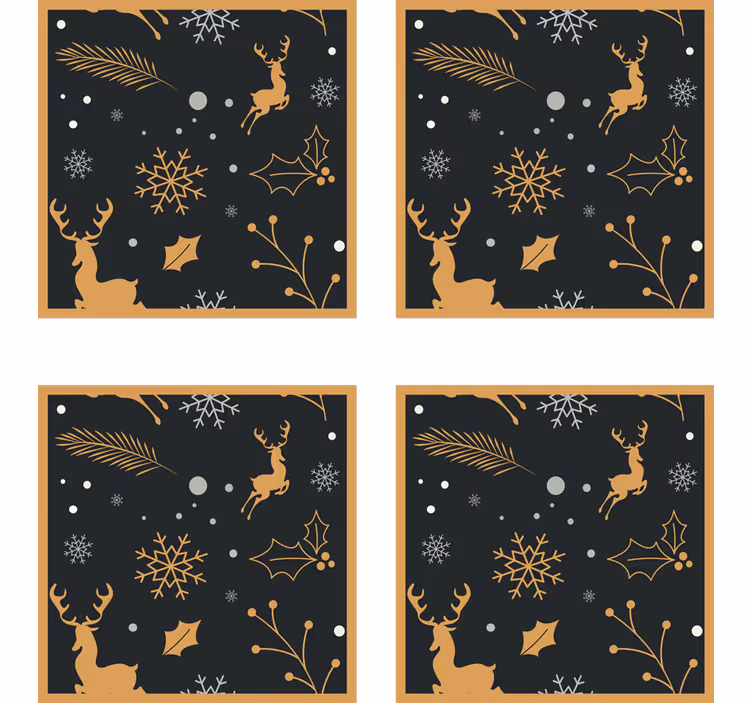 Veseli božićni sastav pijte coaster - TenStickers