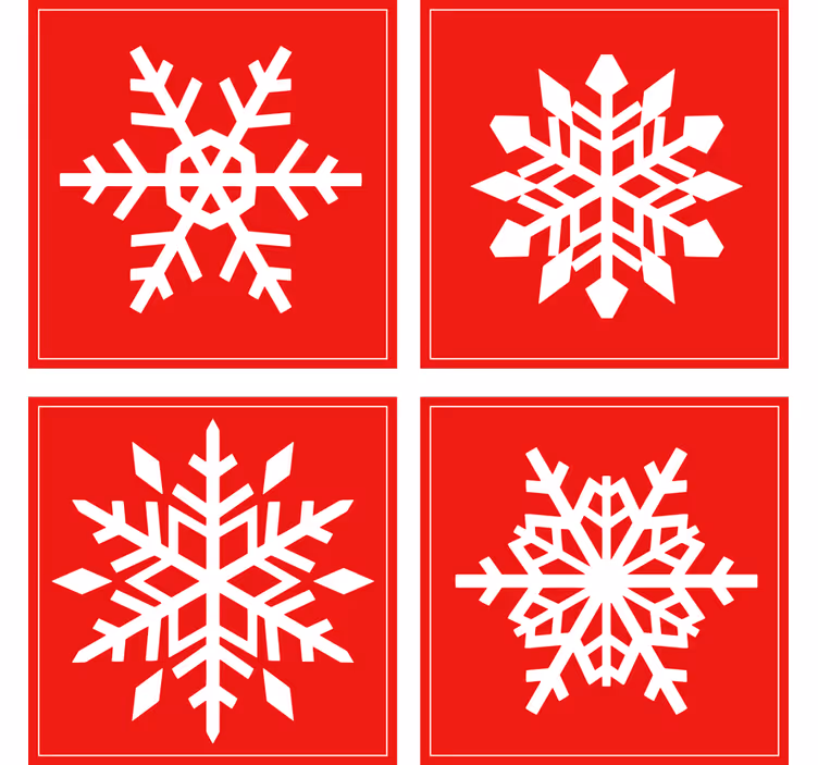 Crvene pahuljice piju podmetač za čaše - TenStickers