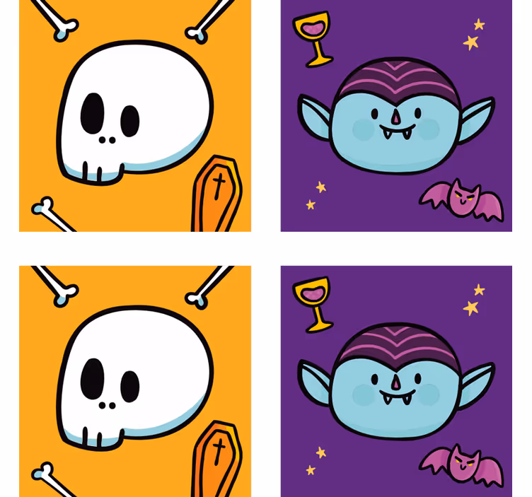 Podmetač za noć vještica s veselim vampirskim lubanjama - TenStickers