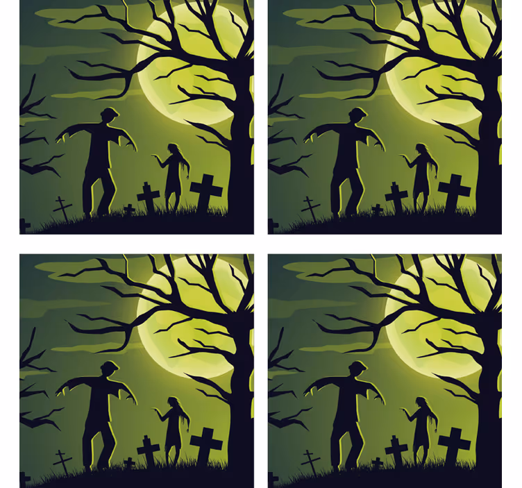 Podmetač za noć vještica zombies pod mjesečinom - TenStickers