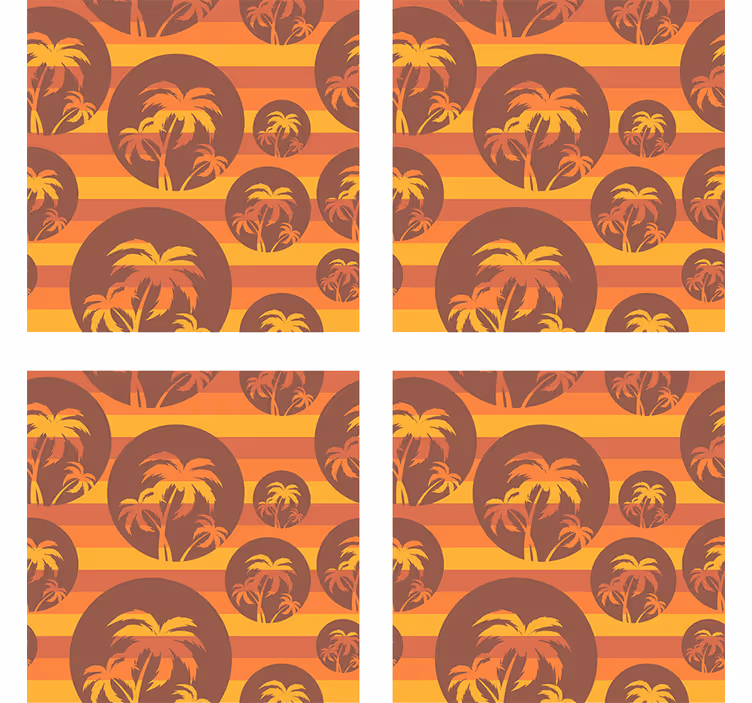 Podmetač za čaše nakaza s retro motivom palme - TenStickers