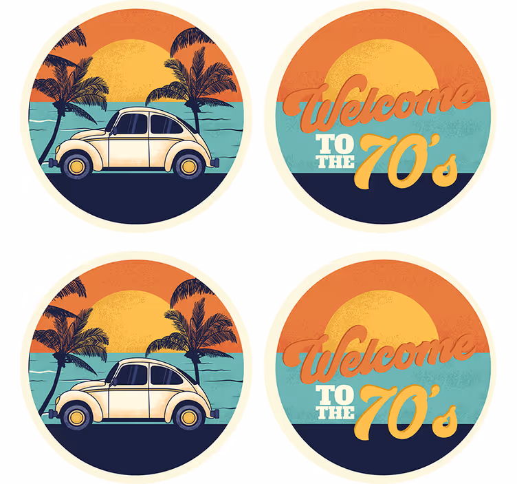 Dobrodošli u vintage podmetač iz 70-ih - TenStickers