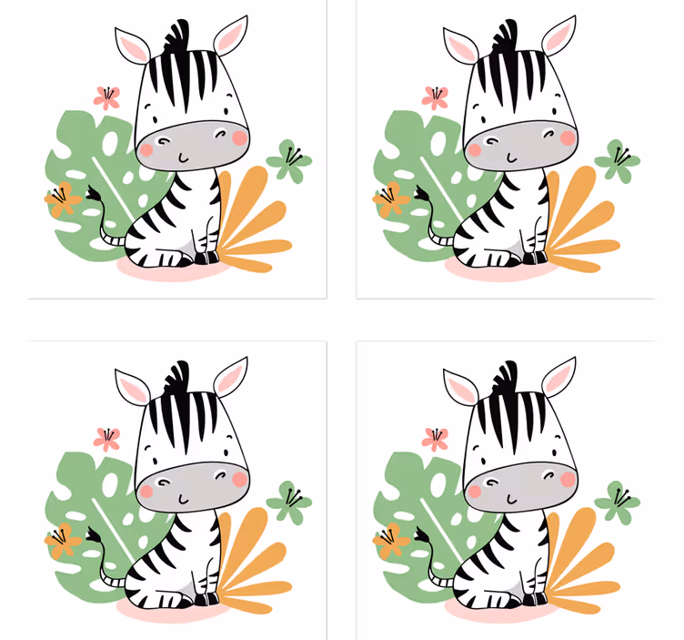 Podmetač za čaše nakaza sa slatkom zebrom - TenStickers