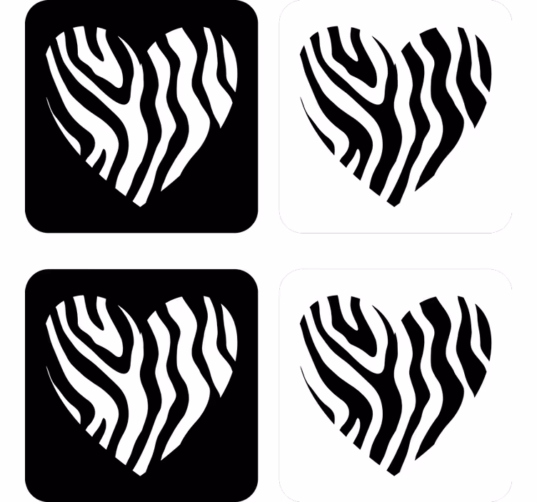 Podmetač za srca sa zebrastim podmetačem - TenStickers