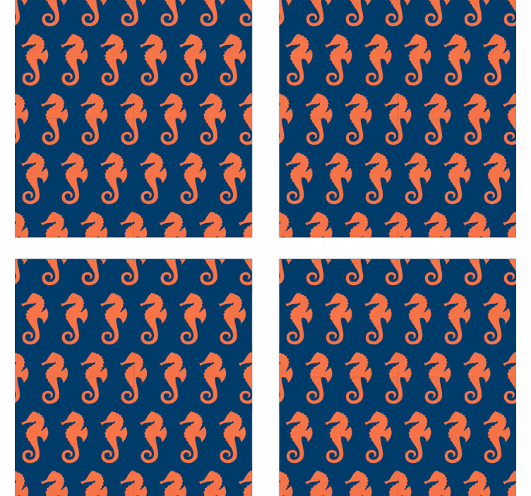 Podmetač za čaše nakaza s uzorkom morskog konjica - TenStickers