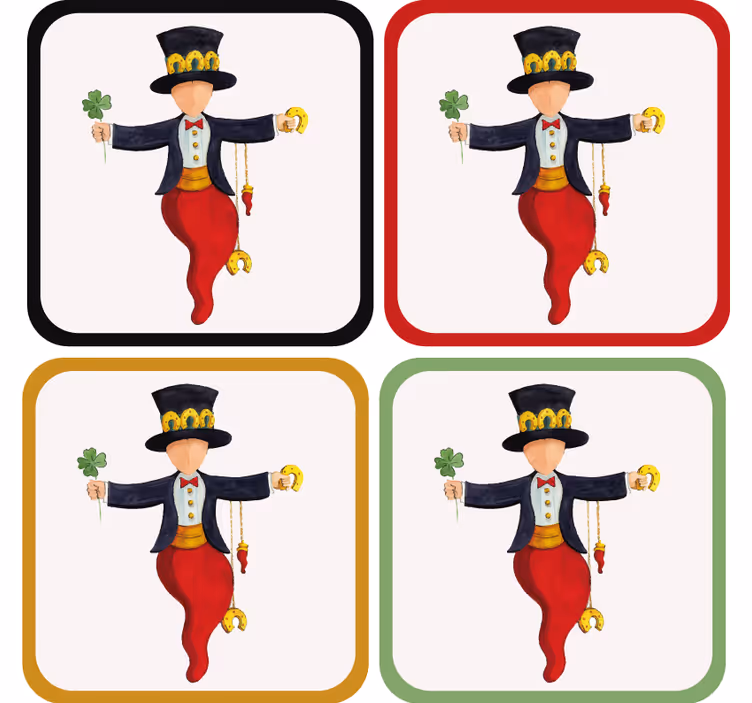 Podmetač za čaše nakaza s veselim likom djeteline - TenStickers