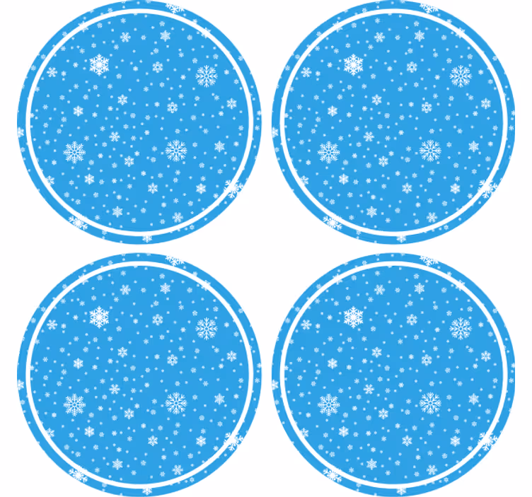 Podmetač za čaše božić okrugli s uzorkom pahulje - TenStickers