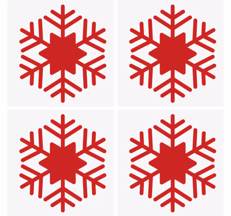 Podmetač za čaše božić s uzorkom crvenih pahulja - TenStickers