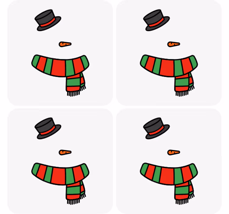 Podmetač za čaše božić set dodataka snješka - TenStickers
