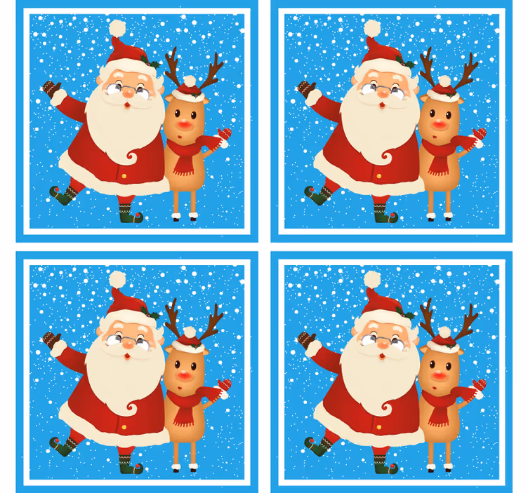Podmetač za čaše božić djed mraz i irvasi - TenStickers