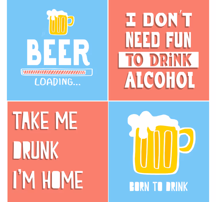 Razni citati za pivo prostirke - TenStickers