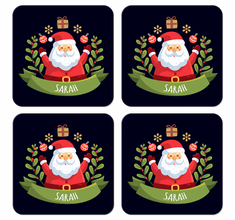 Djed mraz s imenom božićno podmetače - TenStickers