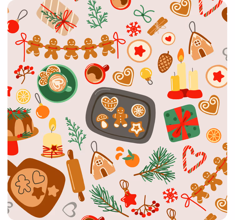 Podmetač za čaše božić s mirisnim medenjacima - TenStickers