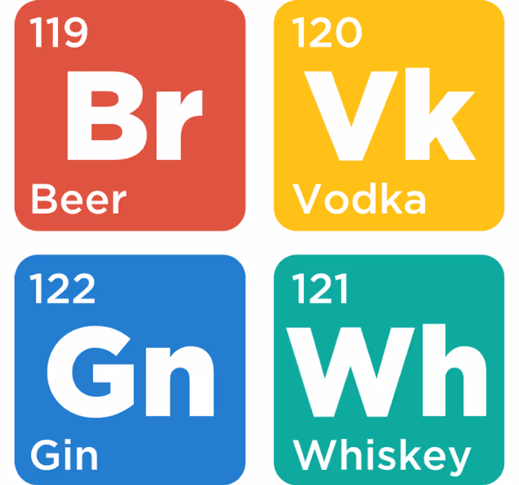 Prostirke za pivo s karticama elemenata pića - TenStickers