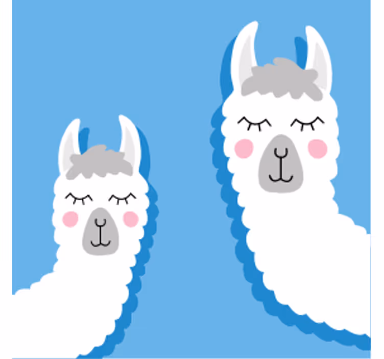 Podmetač za čaše nakaza s veselim likovima lame - TenStickers
