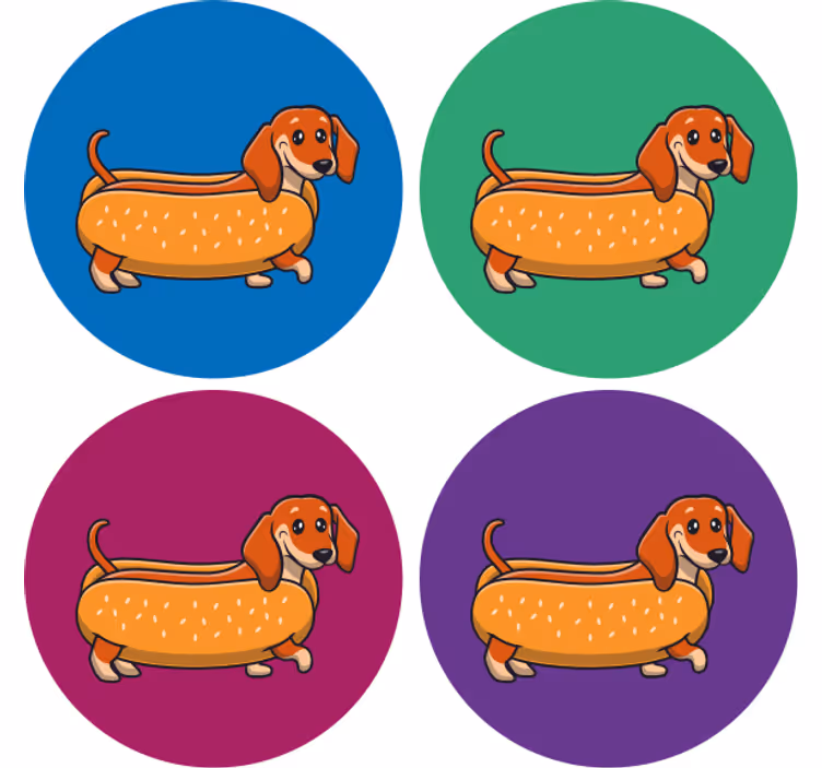 Jazavčar štene moderno podmetač za piće - TenStickers