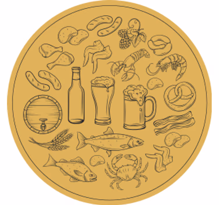 Prostirke za pivo s ikonama hrane i pića - TenStickers