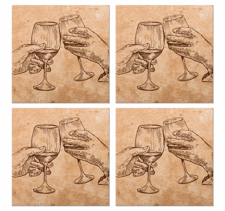 Prostirke za pivo s ručno crtanom čašom - TenStickers