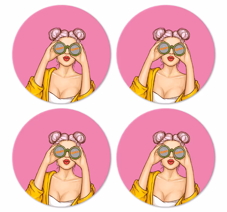 Podmetač za čaše nakaza s veselim likom u naočalama - TenStickers