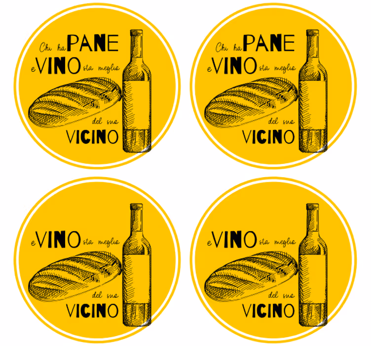 S podmetačima za tekst za kruh i vino - TenStickers