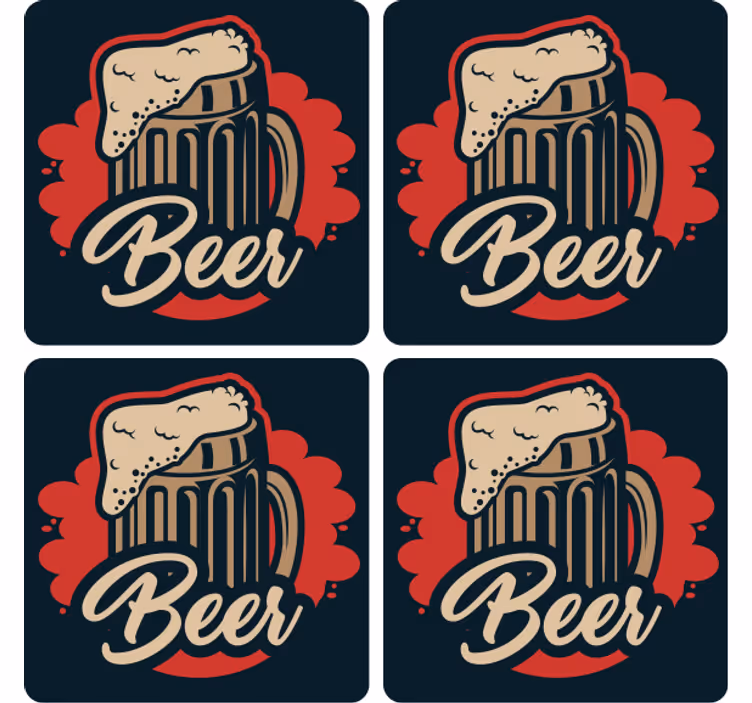 Prostirke za pivo s ilustracijom pjenaste šalice - TenStickers