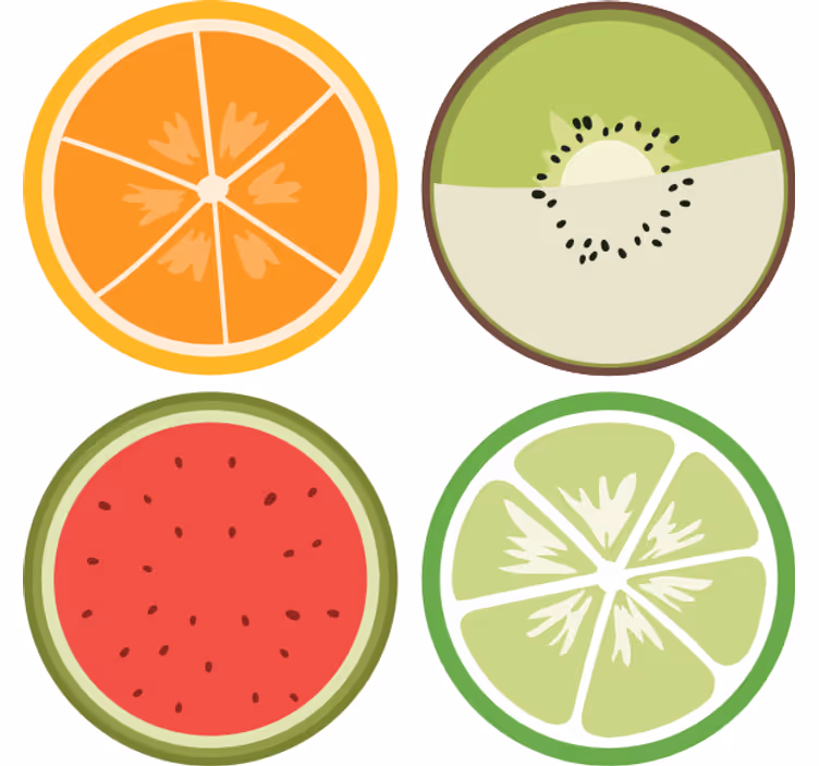 Podmetač za čaše moderan s kriškama citrusa - TenStickers