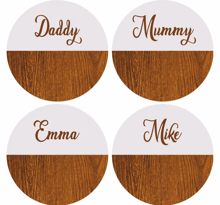 Drvene mramorne personalizirane podmetače - TenStickers