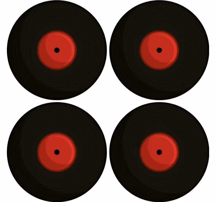 Podmetač za čaše berba dizajn retro vinila - TenStickers