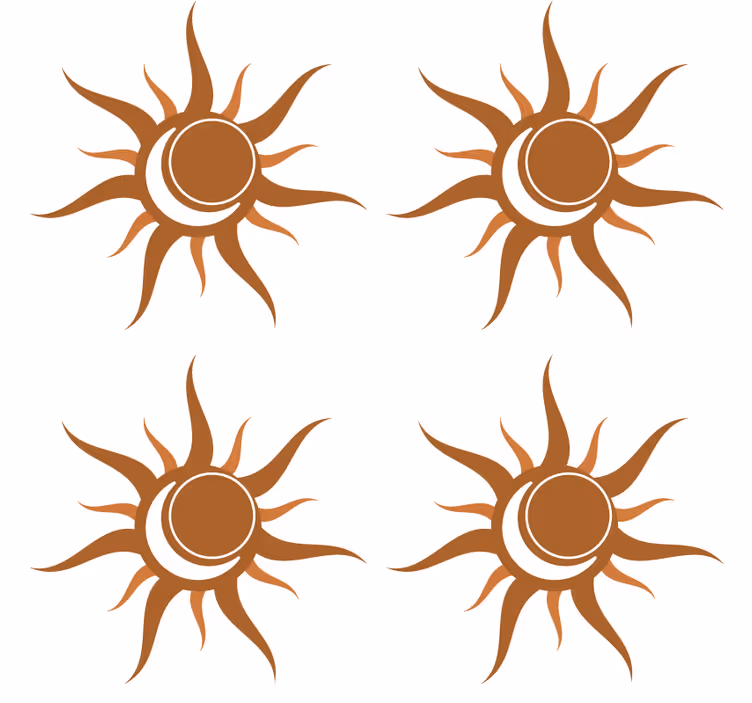 Podmetač za čaše simbol sunca s zavojima - TenStickers