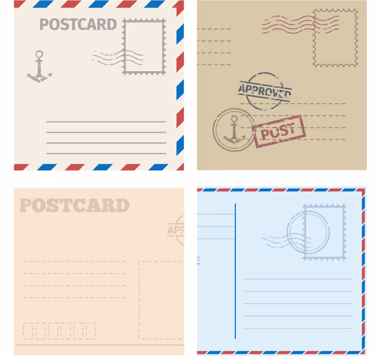 Podmetač za čaše moderan s dizajnom vintage razglednice - TenStickers