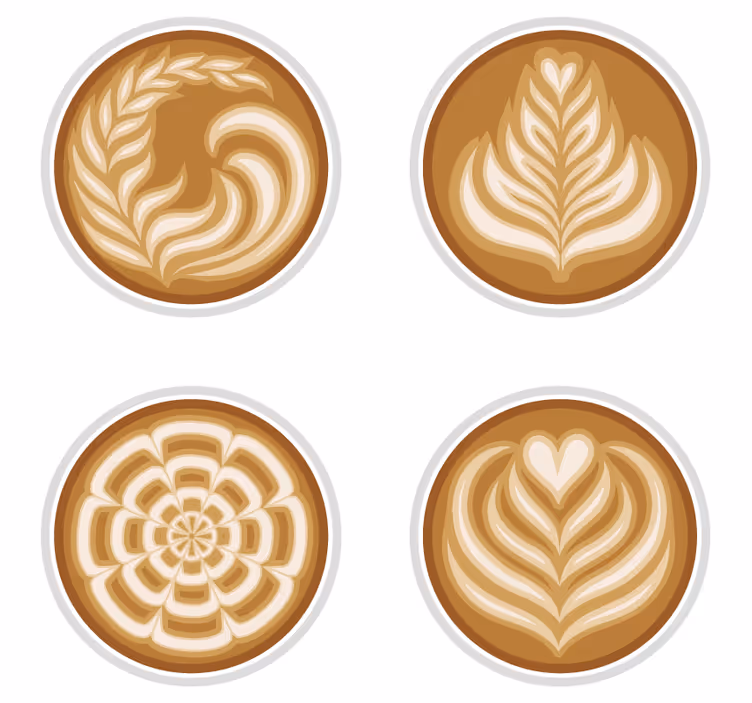 Podmetač za čaše nakaza s uzorcima latte arta - TenStickers