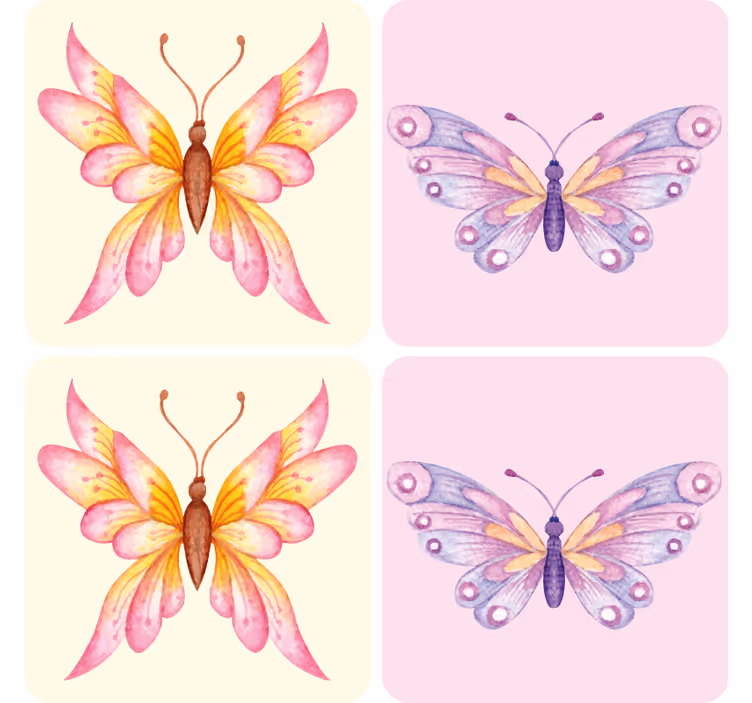 Podmetač za čaše nakaza s živopisnim motivima leptira - TenStickers