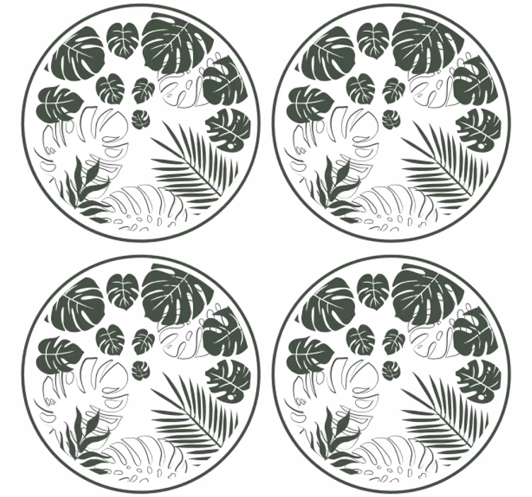 Podmetač za čaše s motivom bujne zelene vegetacije - TenStickers