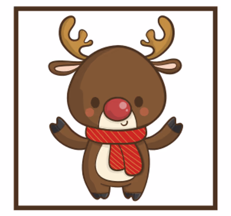 Podmetač za čaše božić veseli jelen s šalom - TenStickers