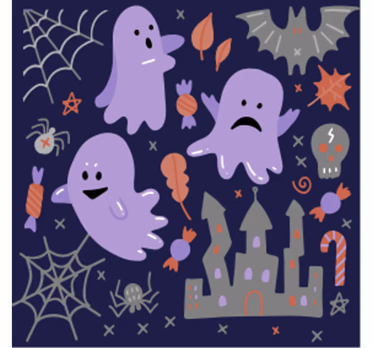 Podmetač za noć vještica s veselim uzorkom duhova - TenStickers