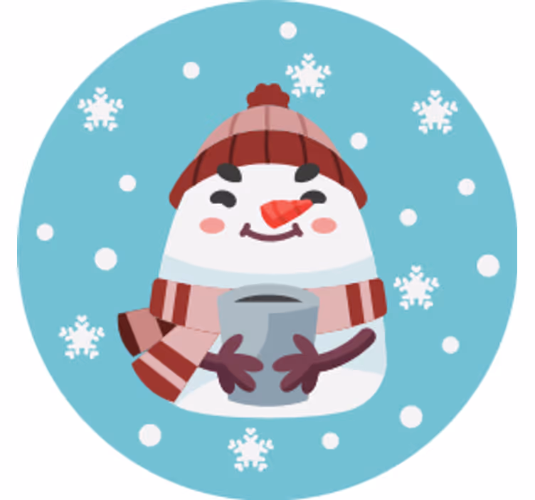 Podmetač za čaše božić snjegović s čašom - TenStickers