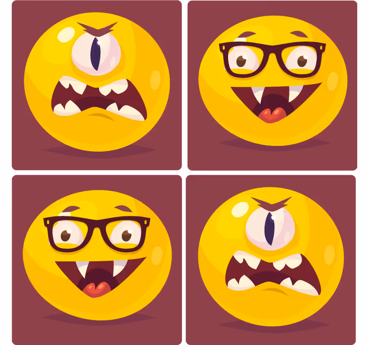 Podmetač za čaše nakaza s veselim osmijehom - TenStickers
