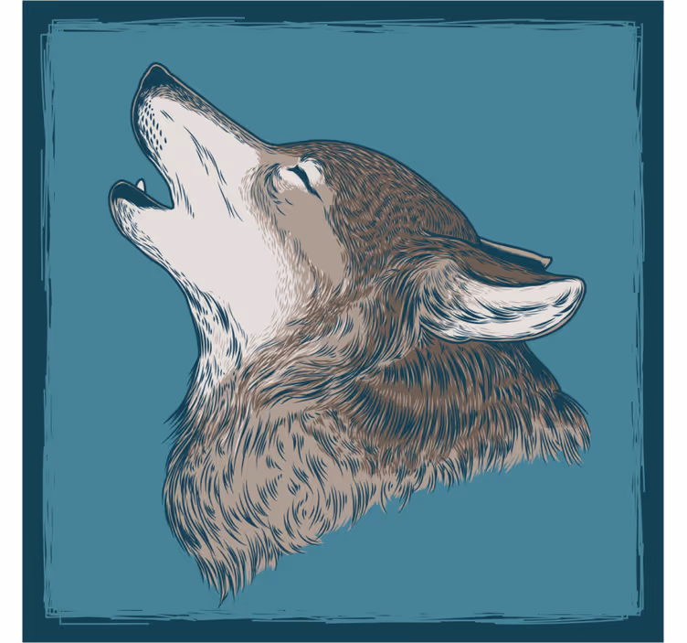 Podmetač za čaše nakaza s ilustracijom vuka - TenStickers