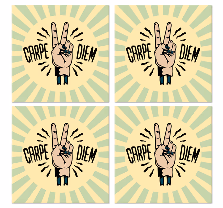 Podmetač za čaše citat simbol mira ruku - TenStickers
