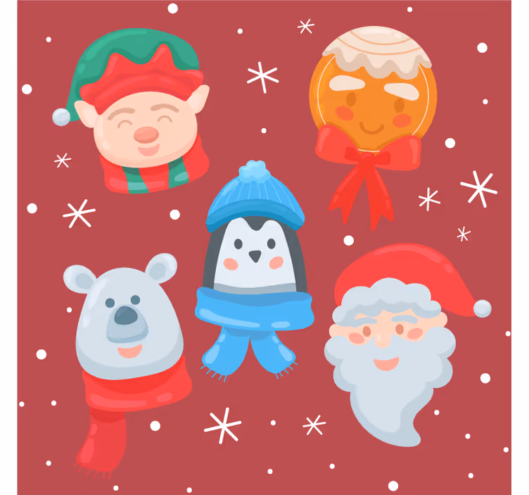 Podmetač za čaše božić asortiman blagdanskih figura - TenStickers