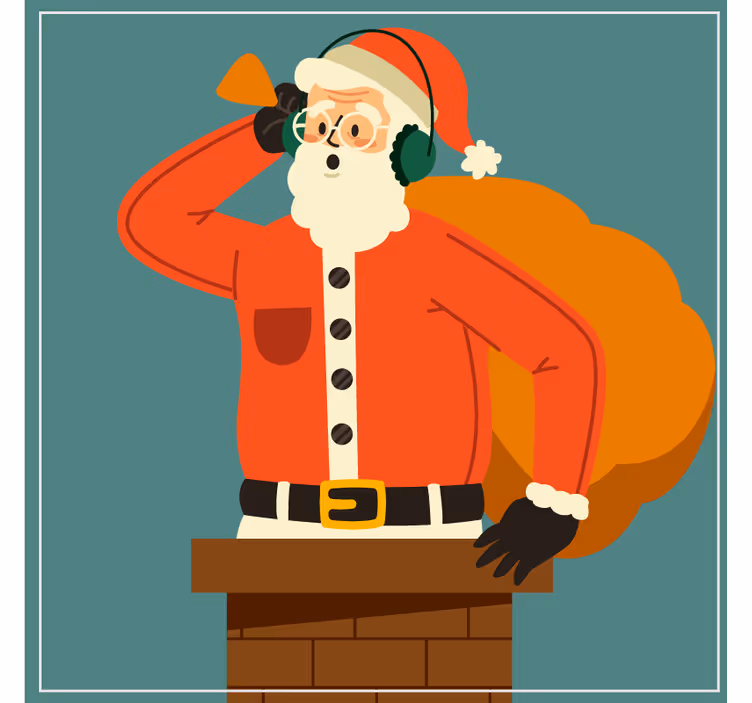 Podmetač za čaše Božić santa slušanje dimnjak - TenStickers