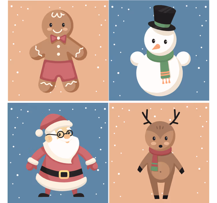 Podmetač za čaše božić s figurinama od medenjaka - TenStickers