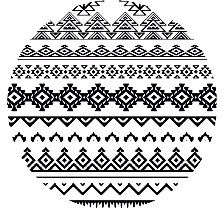Podmetač za čaše s geometrijskim crnim uzorcima - TenStickers
