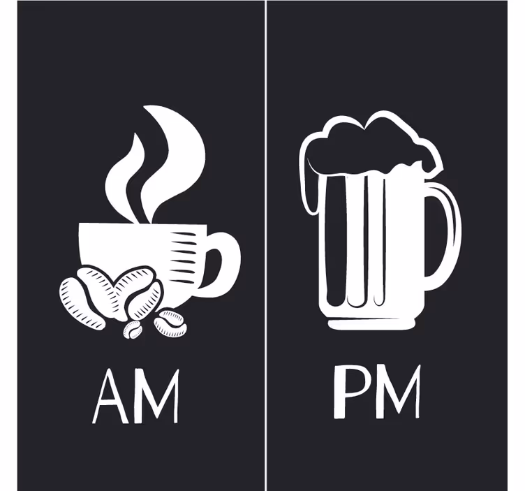 Podmetač za čaše citat jutarnja kava večernje pivo - TenStickers